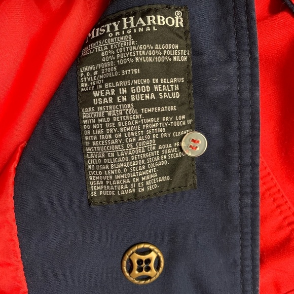 Misty Harbor Any Weather Rain Coat Womens 10 Red Fabric Lined Slicker Pockets M - Picture 12 of 14